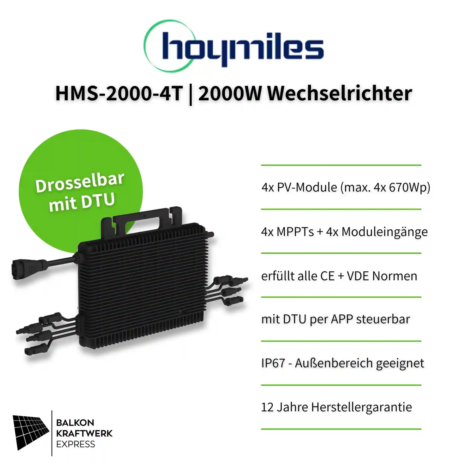 Hoymiles HMS-2000-4t 2000W Wechselrichter