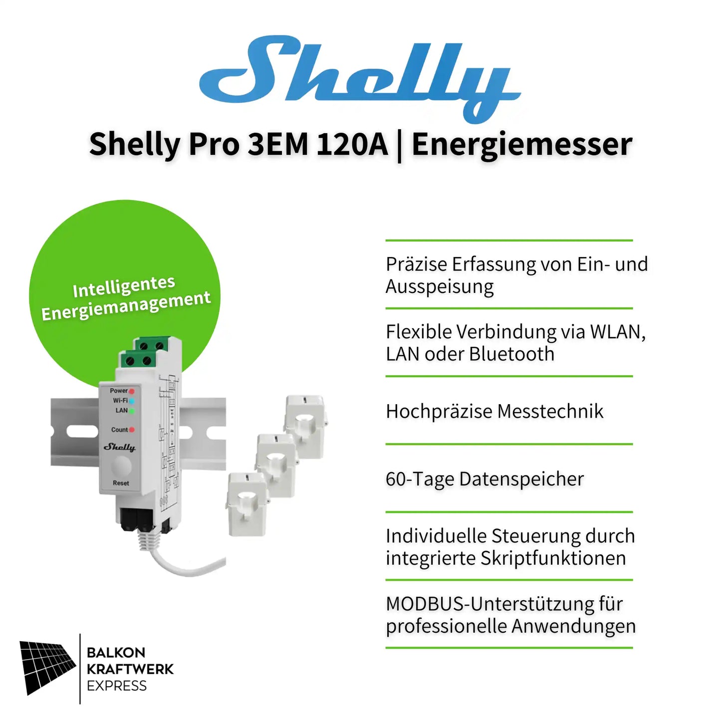 Shelly Pro 3EM Energiemesser
