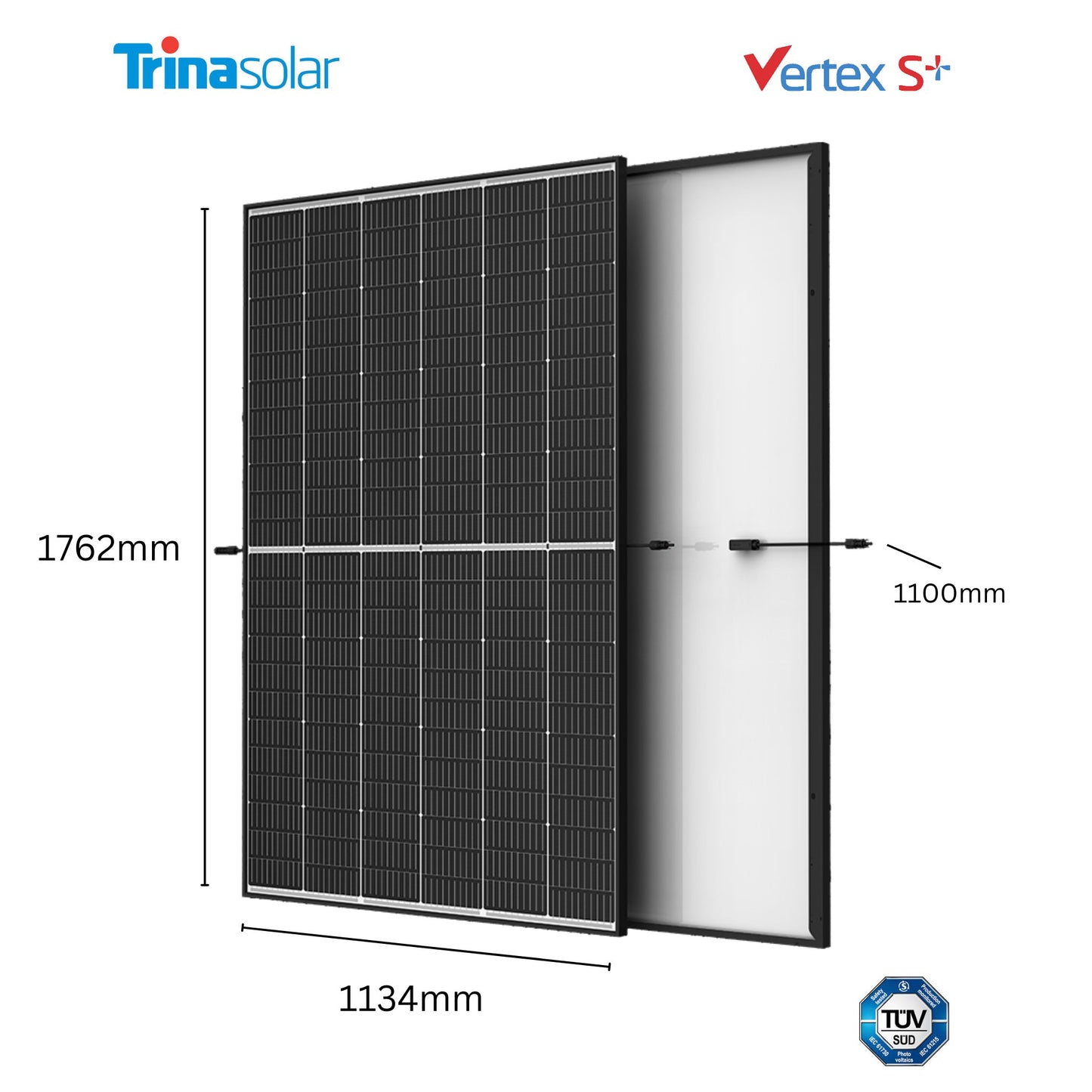 Balkonkraftwerk-Komplettset: 850Wp Trina Vertex S+ Glas/Glas + Deye 800W / 600W