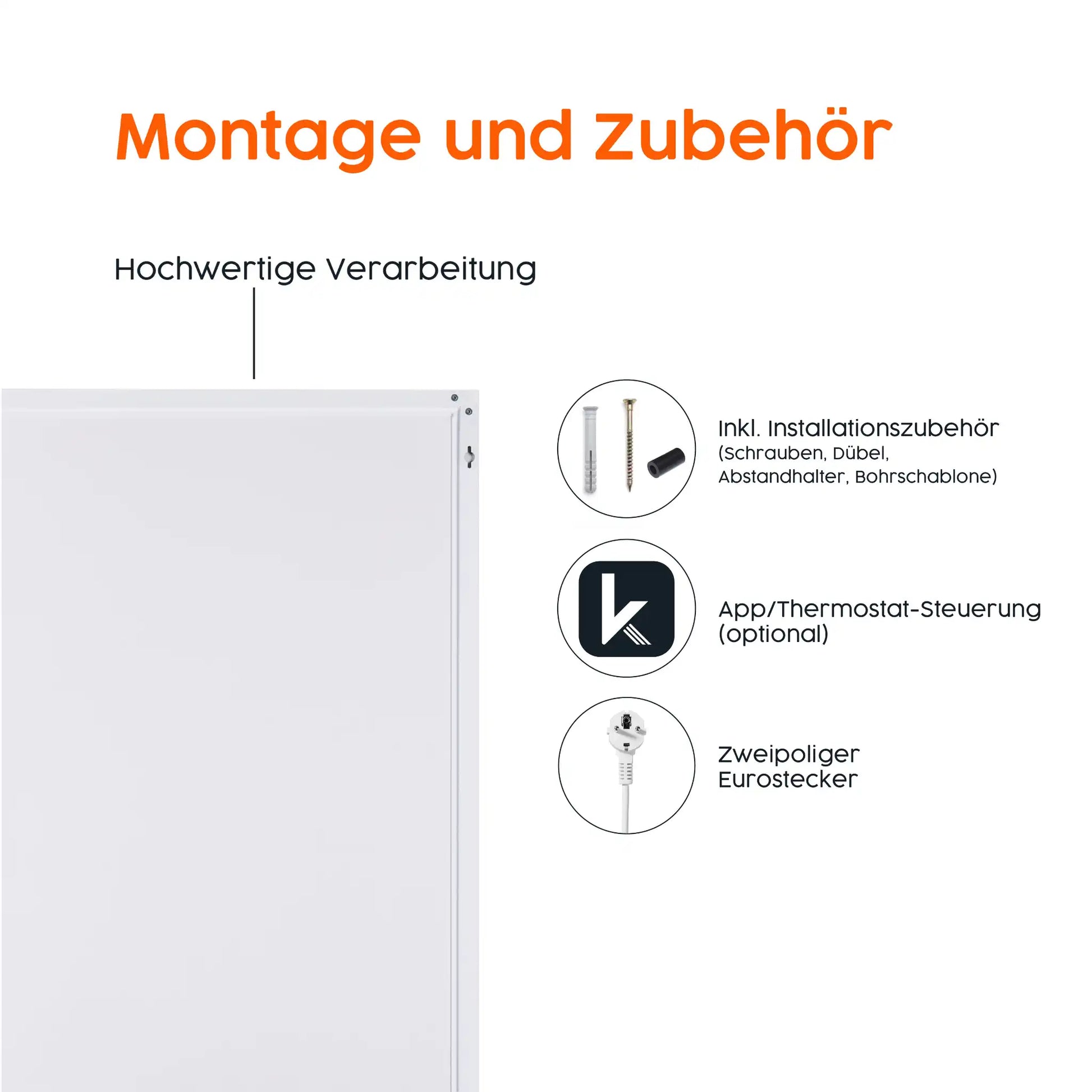 Könighaus Infrarotheizung P-Serie Lieferumfang