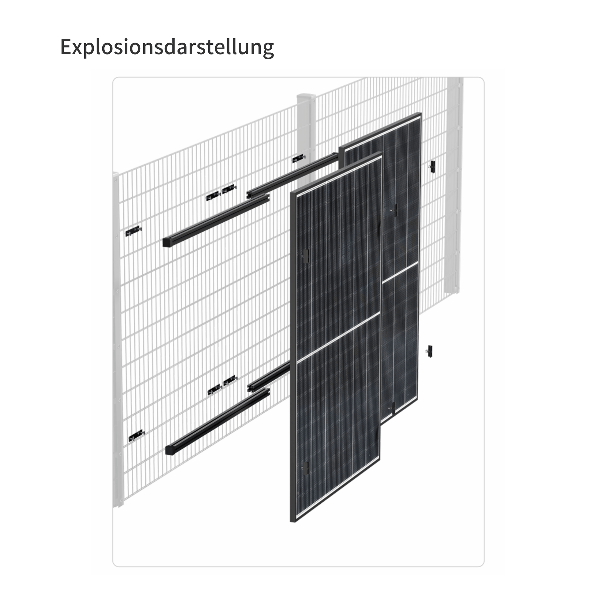 Explosionsdarstellung Stabzaunmontage