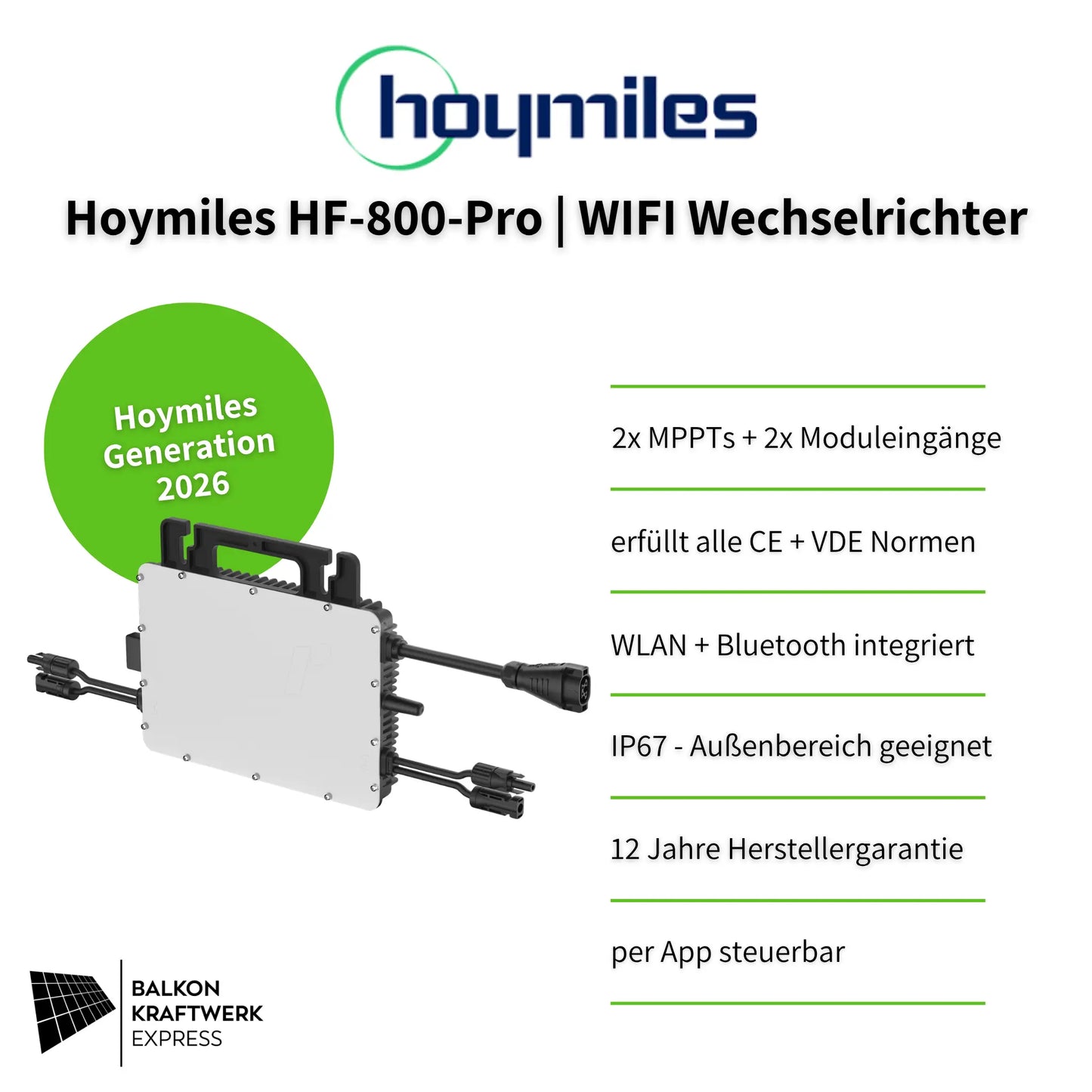 Hoymiles HF-800-Pro Produktvorteile