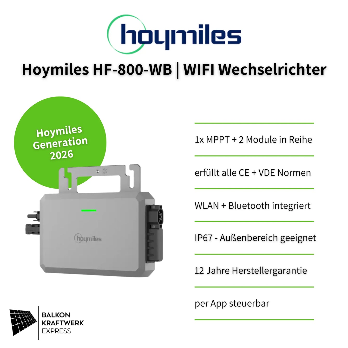 Hoymiles HF-800-WB Produktvorteile