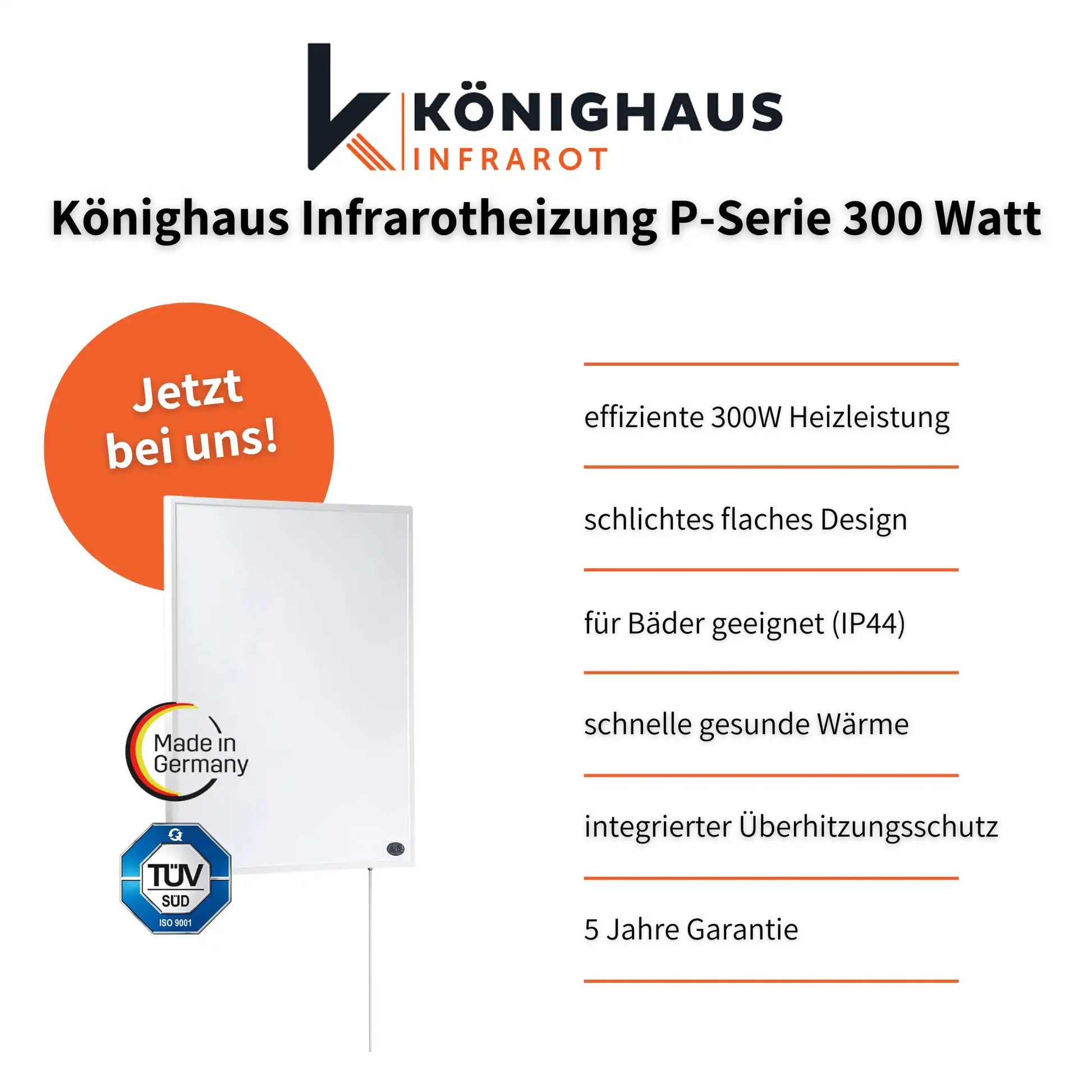 Könighaus Infrarotheizung P-Serie 300 Watt