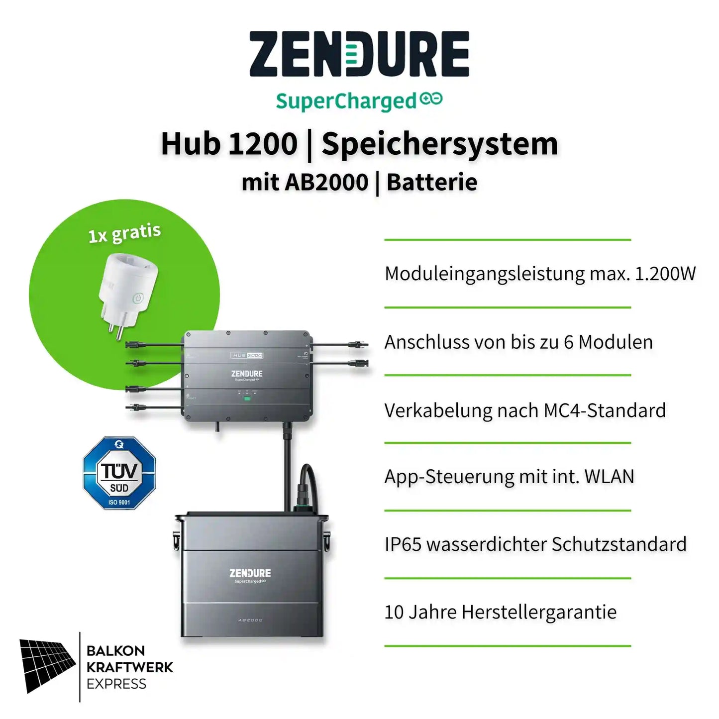 Zendure Hub 1200 Speichersystem mit AB2000 Zusatzbatterie